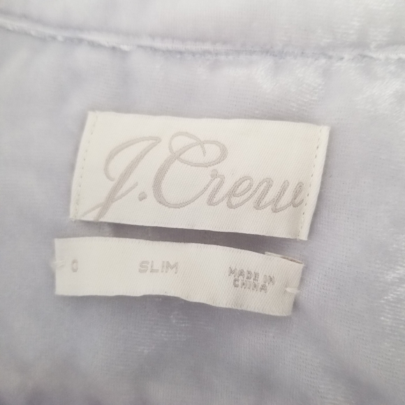 🌸 J. Crew Silver Velvet Covered Button Down Long Sleeve Shirt Top Size XS - Picture 6 of 14